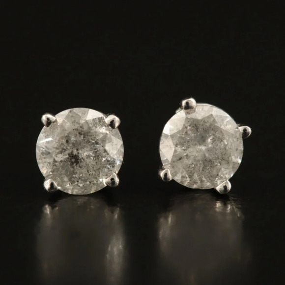 14K 0.78 CTW Diamond Stud Earrings - Picture 5 of 5
